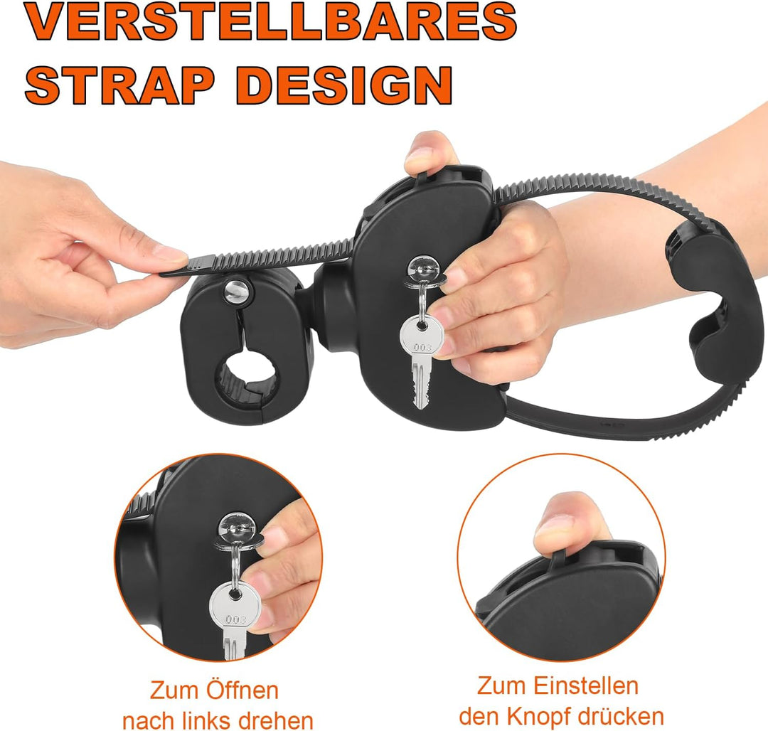 TEOV 2 Stück Rahmenhalter für Fahrradträger Länge 12CM+42CM, Verstellbarer Strap-Rahmenhalter für E-