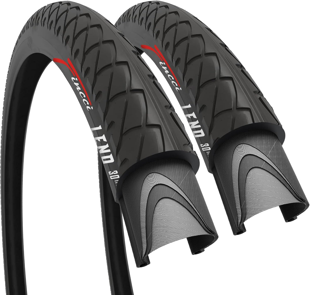 Fincci Fahrradreifen 26 x 2,125 Zoll 54-559 Fahrradmantel Faltbar Slick Reifen für Cityräder Rennrad