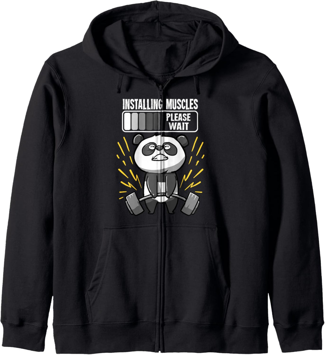 Lustiges Panda Installing Muscles Please Wait Gym Fitness Kapuzenjacke
