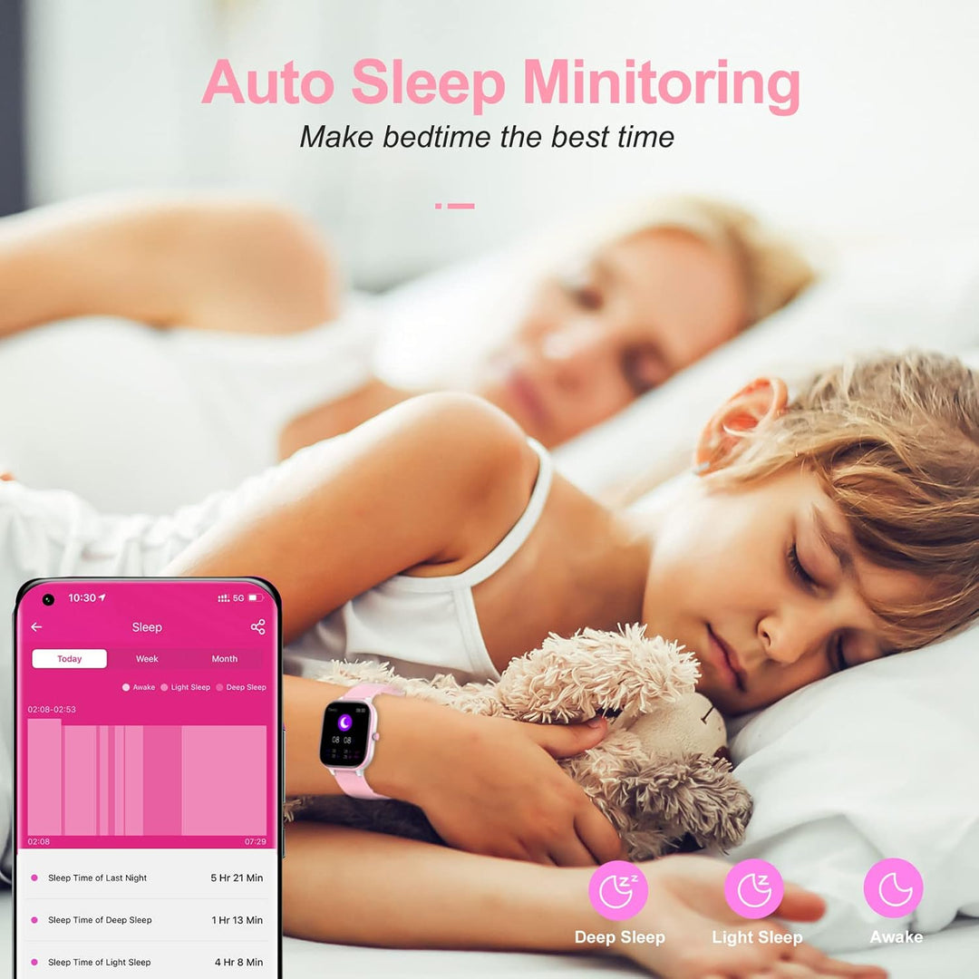 Fitness Tracker für Kinder, IP68 wasserdichter Aktivitäts Tracker, Schrittzähler, Herzfrequenzmesser
