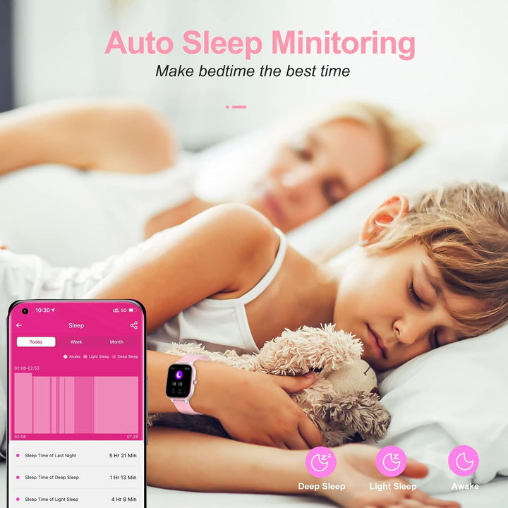 Fitness Tracker für Kinder, IP68 wasserdichter Aktivitäts Tracker, Schrittzähler, Herzfrequenzmesser