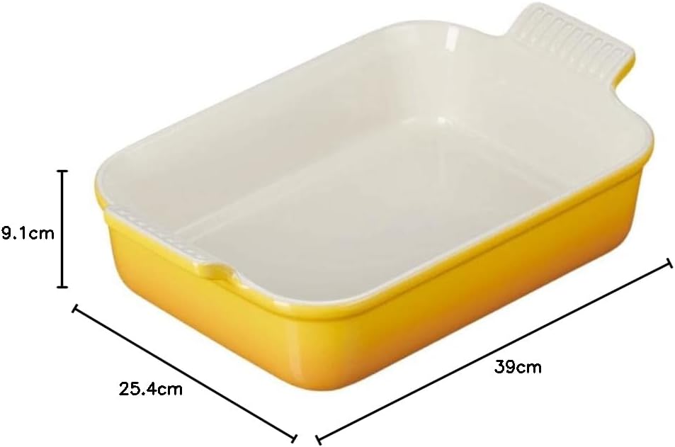 Le Creuset Rechteckige Auflaufform Tradition aus Steinzeug, 32 cm, 2.31 kg, Nectar, 71102326720001 N