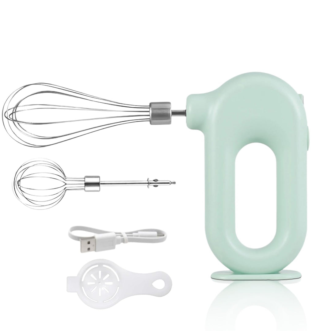 Elektrischer Handmixer Mit Edelstahl Schneebesen, Knet 1500mAh 4 Geschwindigkeit USB Handmixer Klein