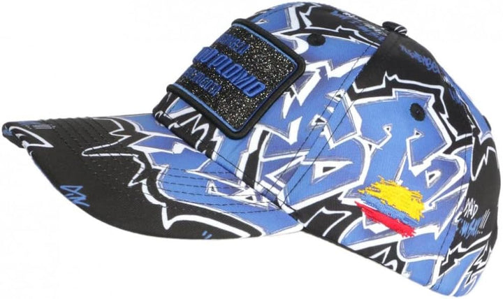 Plata o Plomo Baseball-Kappe, Blau und Schwarz, Strass, Street Colombia Baseball – Unisex, blau, Ein