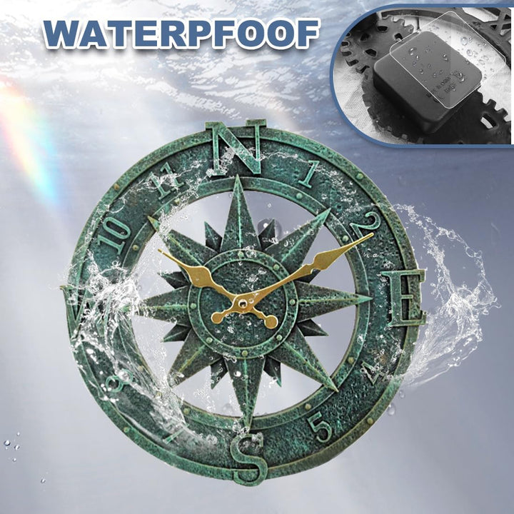 Outdoor Wanduhr 30 cm - Wasserdicht für Garten, Aussenbereich, Küche, Wohnzimmer - Industrial 3D Des