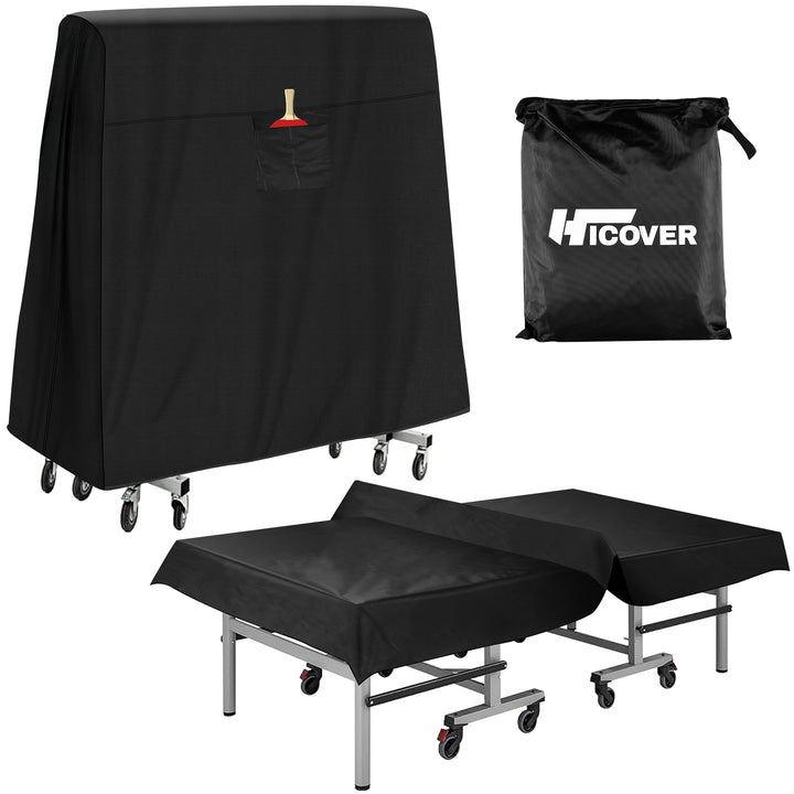 Tischtennisplatte Abdeckung 600D Hicover wasserdichte Tischtennis Abdeckung 165x70x185cm Oxford Tisc