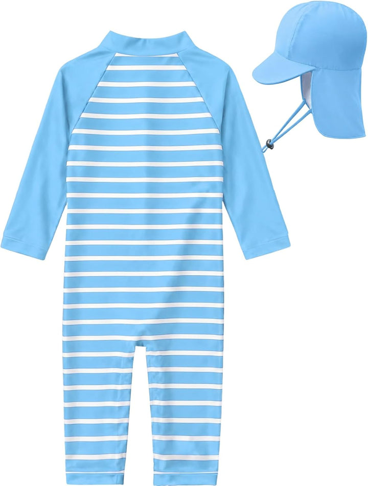 weVSwe Baby Bademode UPF 50+ Schutz Junge Badeanzüge Schrittreissverschluss Langarm mit Sommer Sonne