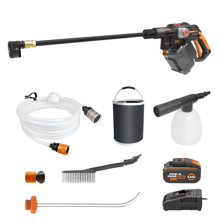 WORX Nitro 18V(20V MAX) Hydroshot Akku-Hochdruckreiniger WG633E.1, PowerShare, Terrassenreinigung un