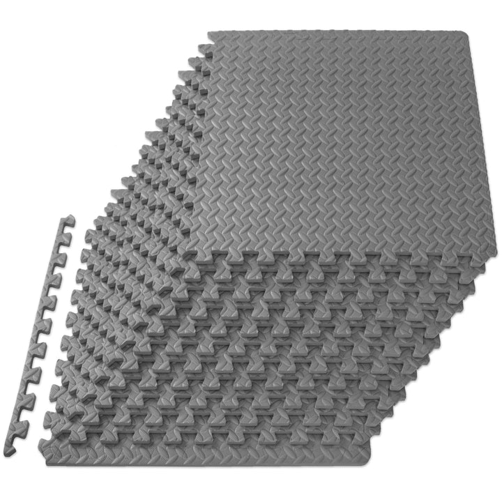 ProsourceFit Puzzlematte 1,2 cm dick – 4,4 m² - 12 Ineinandergreifende Eva Bodenschutzmatten – Boden