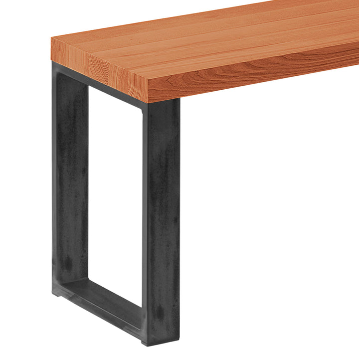 LAMO Manufaktur Sitzbank Flur Holzbank 30x60x47 cm, Möbelfüsse Simple Rohstahl mit Klarlack/Dunkel,