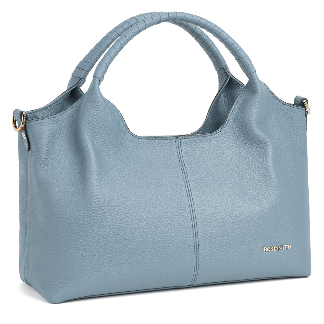 BOSTANTEN Damen Weiches Leder Handtaschen Gross Schultertasche Designer Frauen ledertaschen 2411-bla