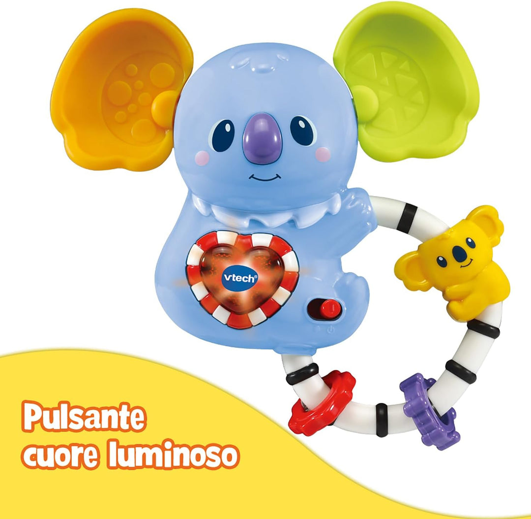 VTech Kimi Interaktive Rassel, Baby-Rassel mit Bewegungssensor, beleuchtete Taste in Herzform, Babys