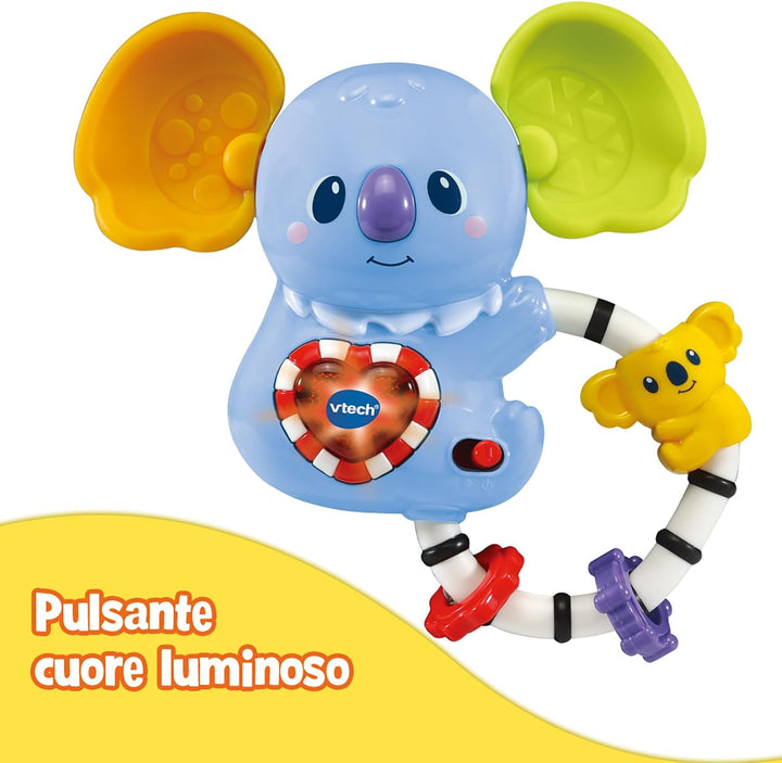 VTech Kimi Interaktive Rassel, Baby-Rassel mit Bewegungssensor, beleuchtete Taste in Herzform, Babys