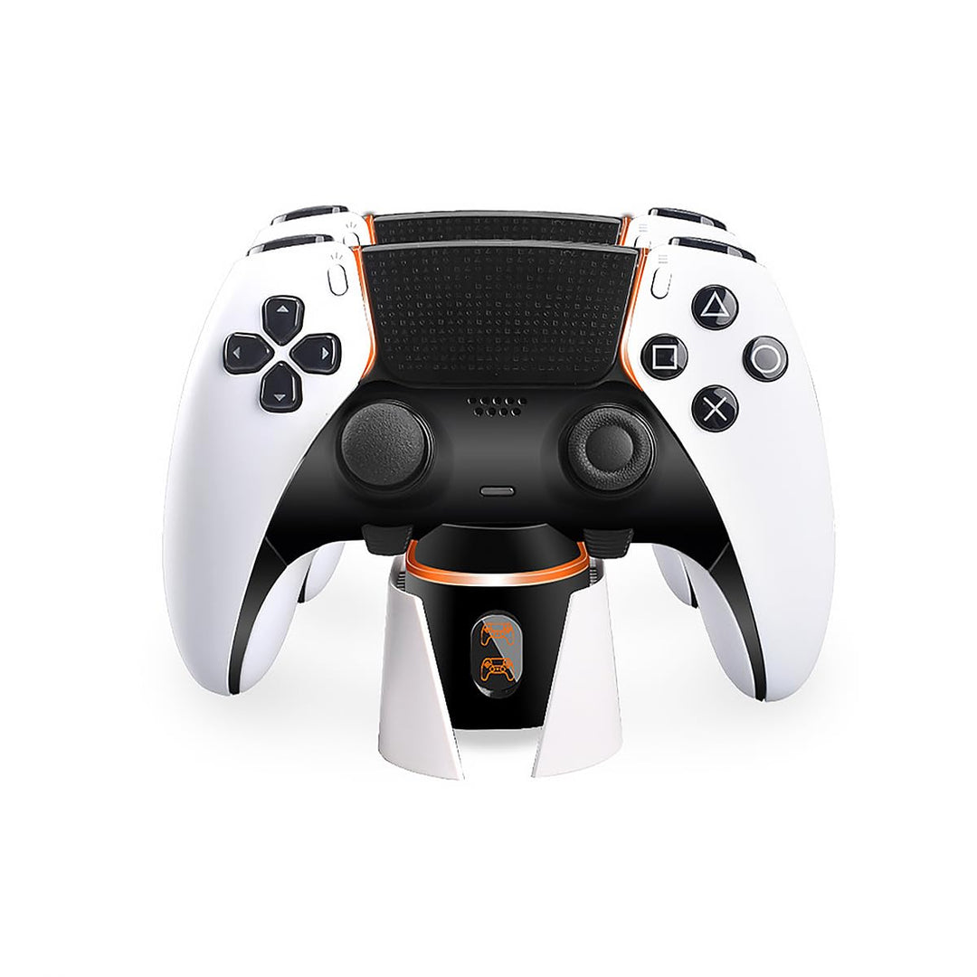 POFET PS5 Schnellladestation für PS5 DualSense Controller Ladestation mit RGB-LED-Lichtanzeigen, Tri