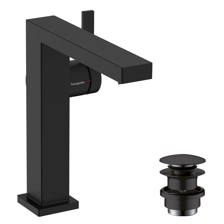 hansgrohe Tecturis E - Waschtischarmatur mit Push-Open Ablauf, energiesparend (CoolStart), Wasserhah