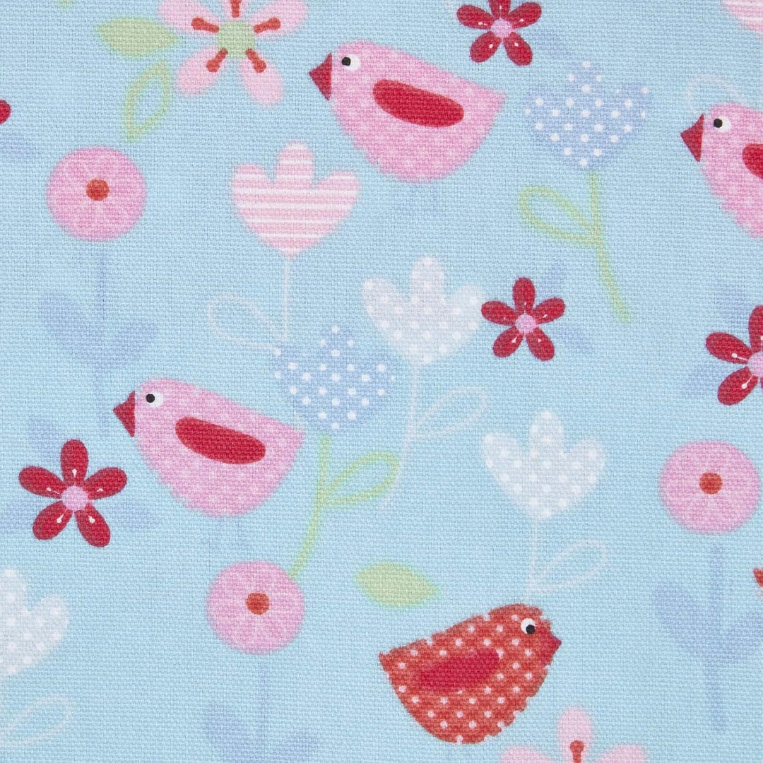 Homescapes Kindervorhang Mädchen Kinderzimmer Ösenvorhang Fensterdekoration Vögeln und Blumen 2 Stüc