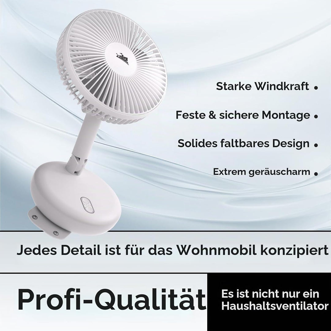 2012 ZOIZ 12V Wohnmobil Wandventilator mit LED Licht – Leiser oszillierender Ventilator für Caravan,