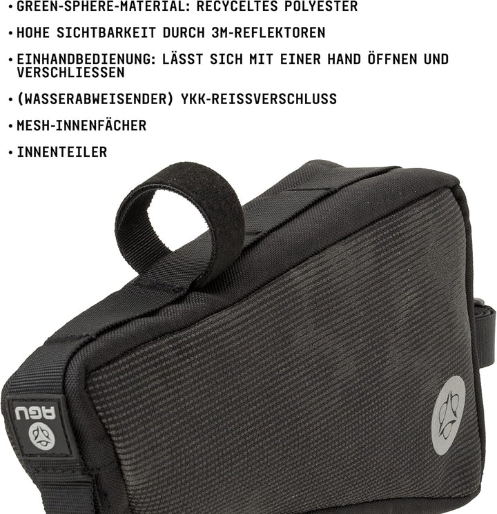 AGU Top-Tube Rahmentasche Fahrrad, 0,7L Oberrohrtasche Fahrrad für Bikepacking -Wasserabweisend, Ref