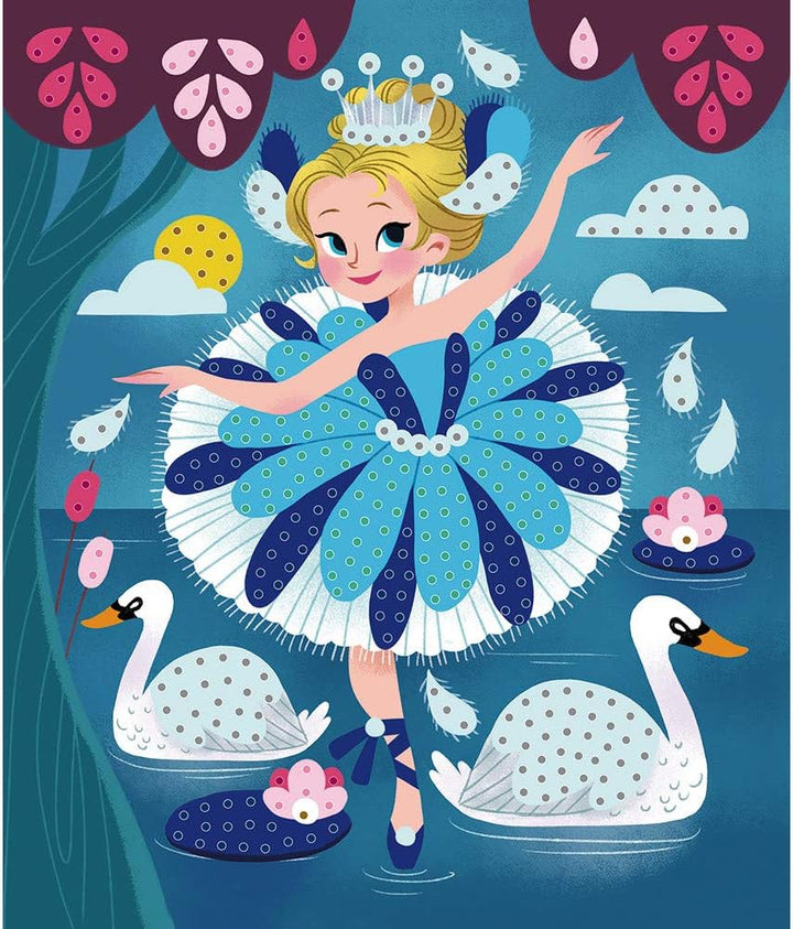 Janod Kreativ-Set Paillettenkarten Ballerina Zum Bekleben 2 Stck. Tänzer, Tänzer