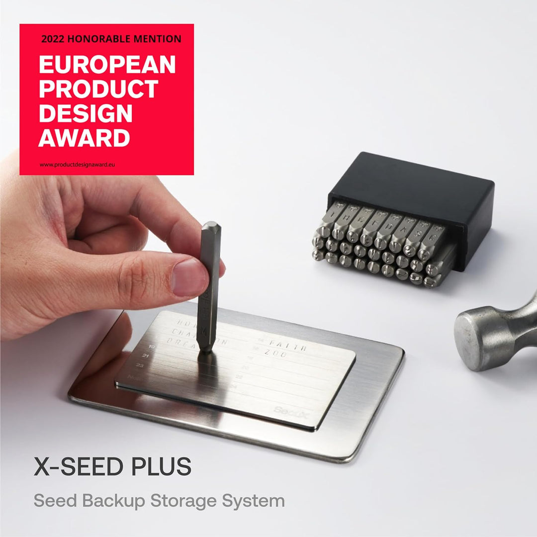 SecuX – XSEED Plus - Sichere Bitcoin Wallet Crypto Seed Storage Steel Plates (Steel Punch Set enthal