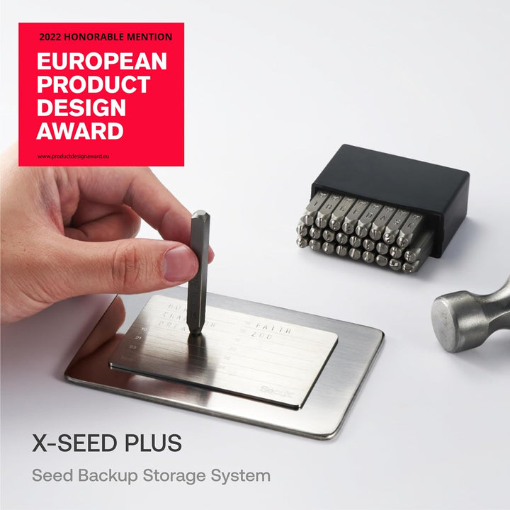 SecuX – XSEED Plus - Sichere Bitcoin Wallet Crypto Seed Storage Steel Plates (Steel Punch Set enthal