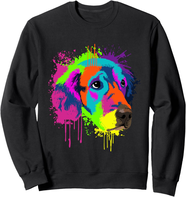 Splash Art Golden Retriever Hundehalter Geschenkidee Hunde Sweatshirt