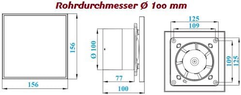 Design Lüfter creme weiss mit Rückstauklappe (MKKPSE100CTR) mit Drehzahlsteuer... CTR - Drehzahlsteu