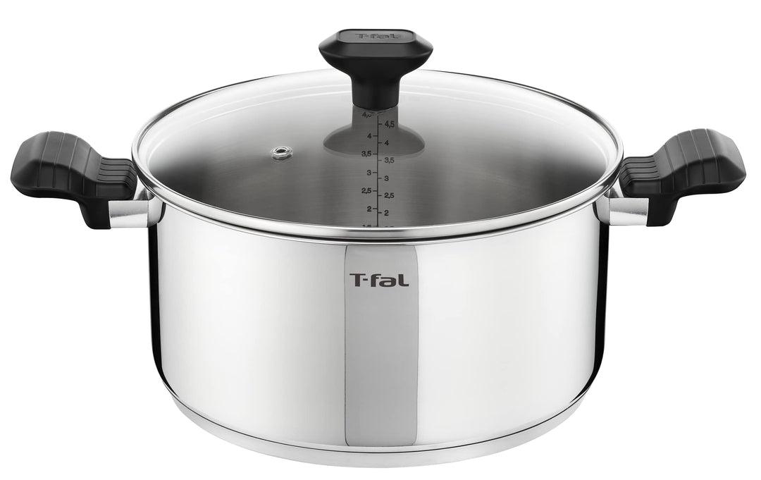 Tefal Comfort Max Kochtopf 24 cm + Glasdeckel, Induktion, hochwertiger Edelstahl, thermoisolierte Gr