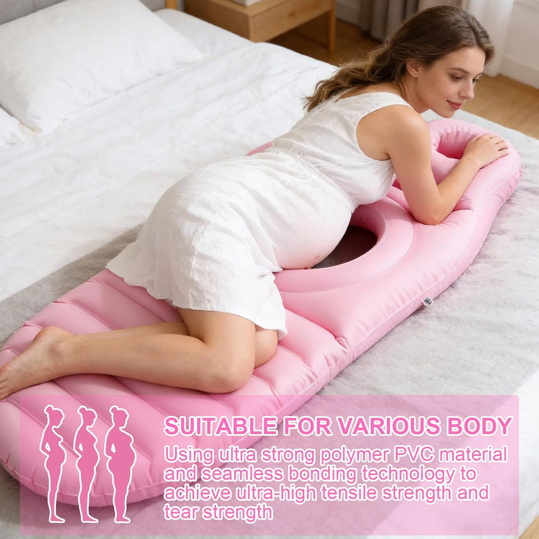 Luftmatratze Schwangere, Aufblasbares Schwangerschaftskissen Mit Loch, Beflockte Verdicken PVC Bauch