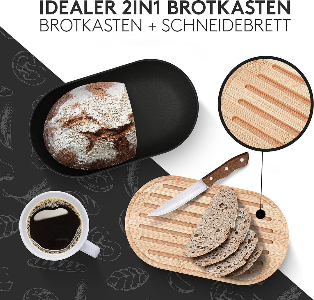 Vezato Brotbox – Nachhaltiger Brotkasten für lange Frische dank spezieller Beschichtung – Extra gros