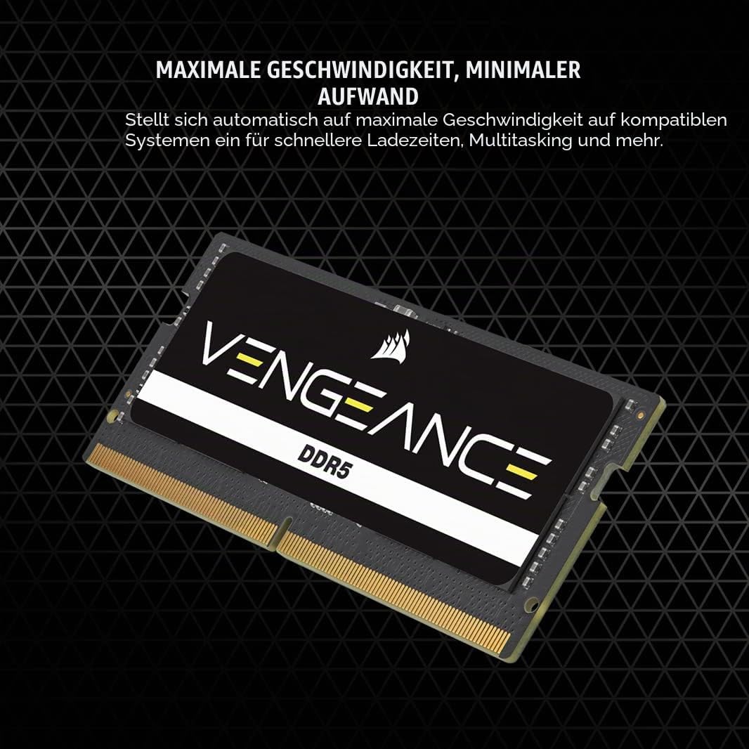 Corsair VENGEANCE SODIMM DDR5 RAM 8GB (1x8GB) 4800MHz CL40 Intel XMP iCUE Kompatibel Computer Speich
