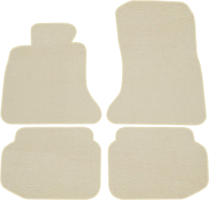 Beige Velour Fussmatten Satz für BMW 5 F10 / F11 (2010-2013) - Premium Qualität - 4-teilig - Passgen