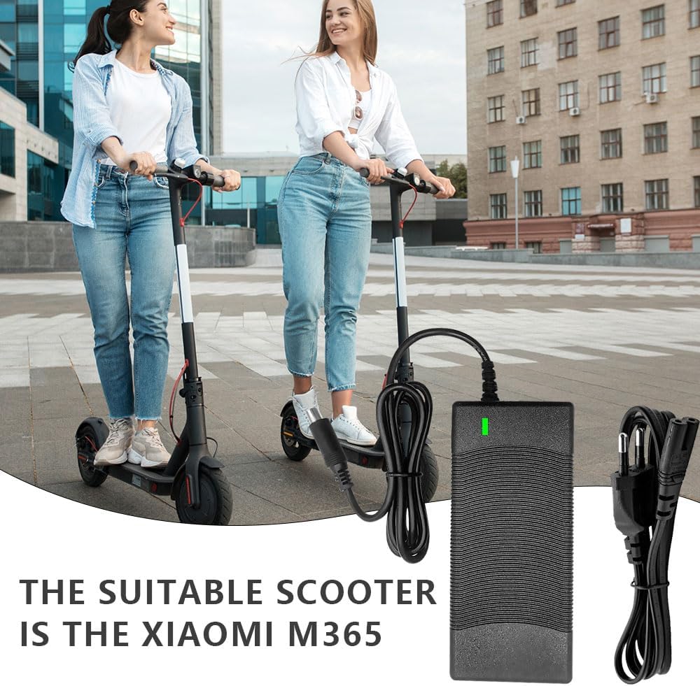 E Scooter Ladegerät für Xiaomi M365,CJBIN 42V 2A E Scooter Ladekabel, 36V Akku Netzteil Ladegerät Ad