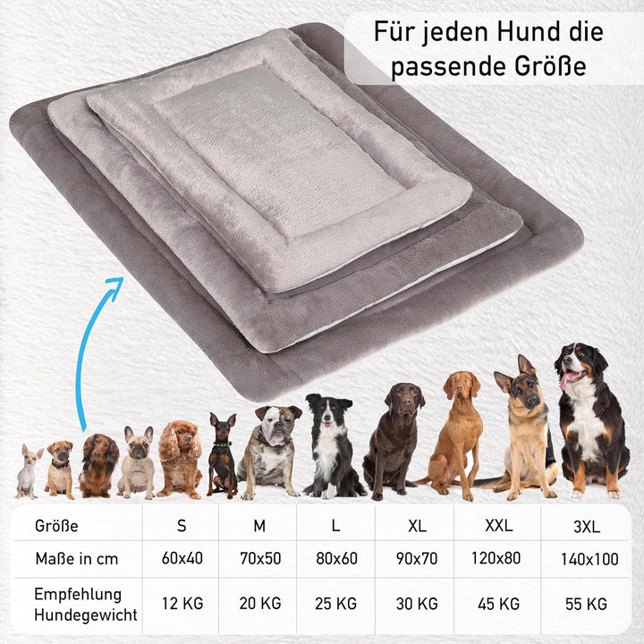 MyBestBuddy Hundekissen Komfort grau 120x80 cm XXL, allergikerfreundlich (100% Polyester), rutschfes