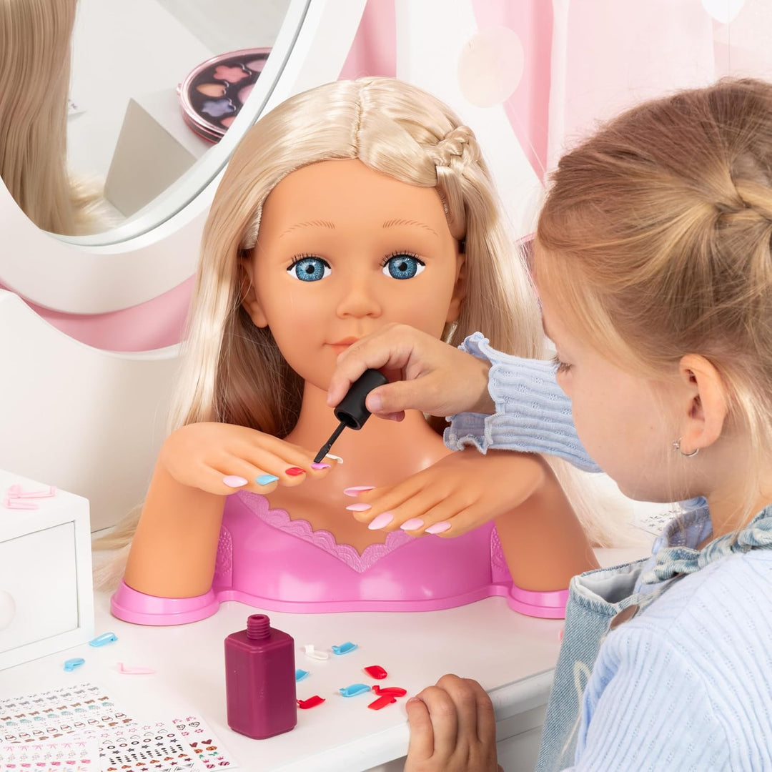 Bayer Design 90090AA Charlene Magic Nails Frisier- und Schminkkopf mit Händen und austauschbaren Fin
