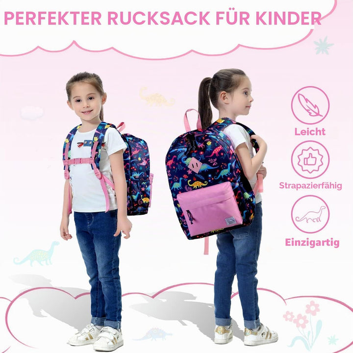 VASCHY Kinderrucksack Jungen Mädchen, Niedlich Wasserdicht Vorschule Kinder Rucksack Kindergarten Kl