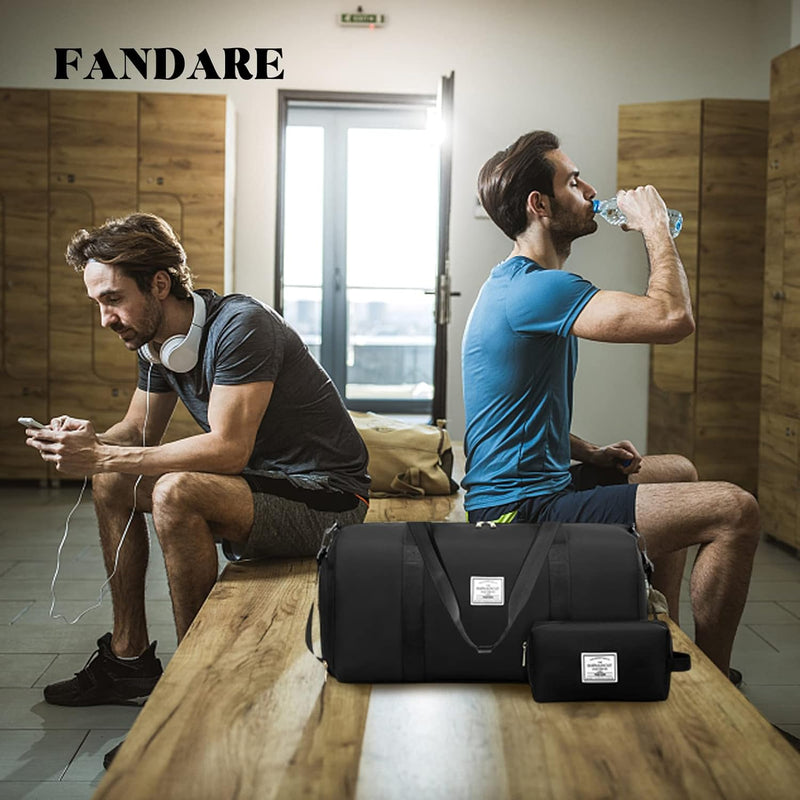 FANDARE Damen Reisetaschen Herren Klassische Sporttaschen Handgepäck mit Kosmetiktasche Weekender Um