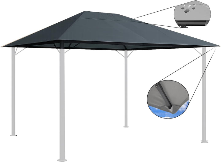 QUICK STAR Ersatzdach 250g Garten Pavillon 3x4m Grau Antik Pavillondach Ersatzbezug 4 x 3 m - 250g/m