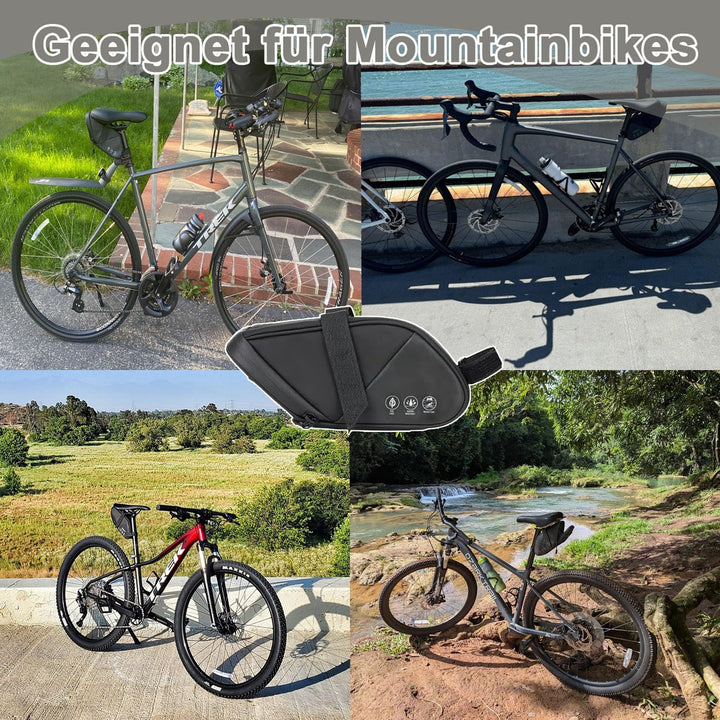 Wasserdichte Fahrradsatteltasche mit Reflektorstreifen – Langlebige Sattel-Pouch für Mountain-, Stra