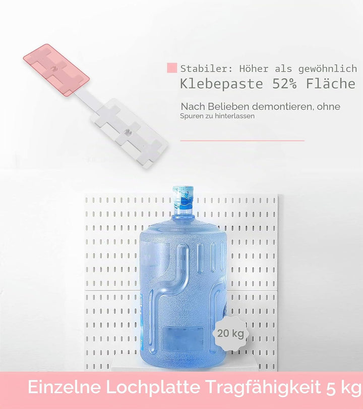 84x56cm Werkzeugwand 18 Zubehör (Regal Aufbewahrungsfächer Haken Klammern Clips) Kein Stanzen für Ga