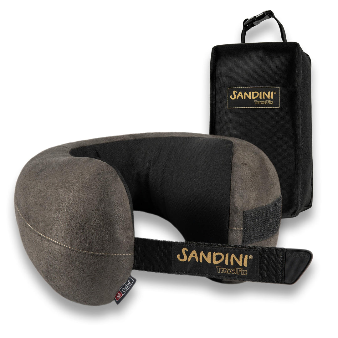 SANDINI TravelFix Outlast – Premium Reisekissen Made in EU/Nackenkissen mit ergonomischer Stützfunkt