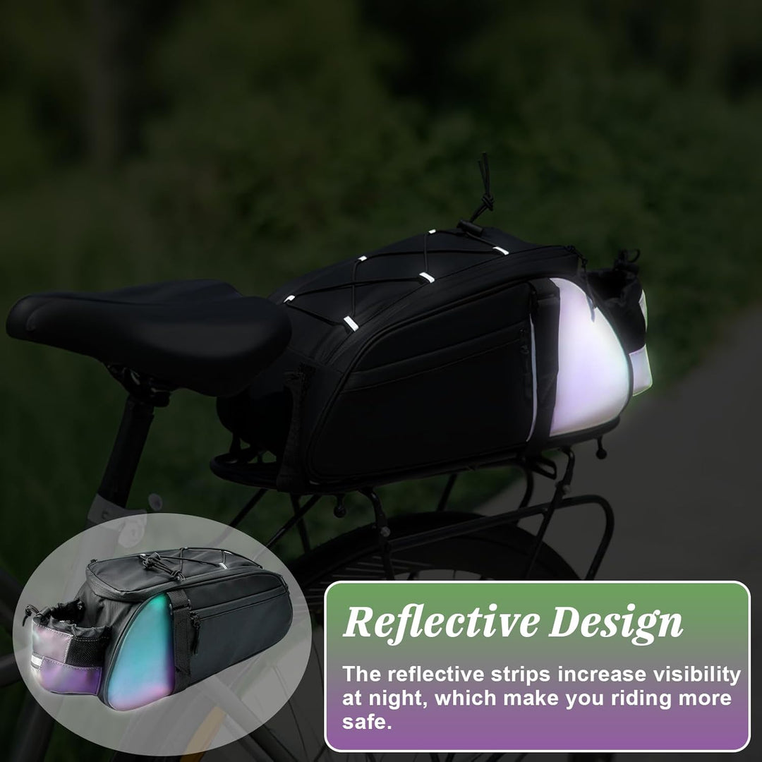 Fahrradtasche für Gepäckträger 10L Satteltaschen für Fahrrad Gepäckträgertasche Wasserdicht Reflekti