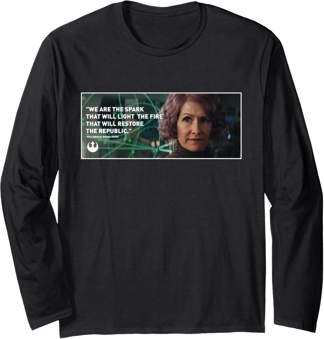 Star Wars Amilyn Holdo We Are the Spark Movie Quote Langarmshirt