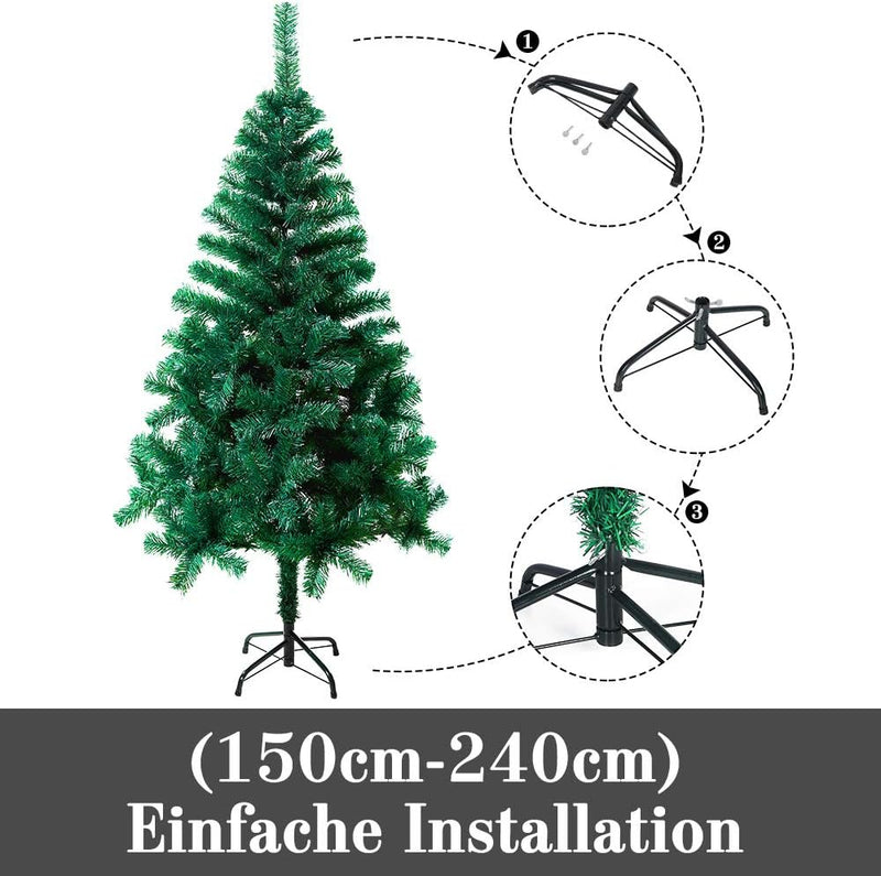 LARS360 150cm Künstlicher Weihnachtsbaum, Christbaum Tannenbaum mit Metallständer, Christbaum PVC We