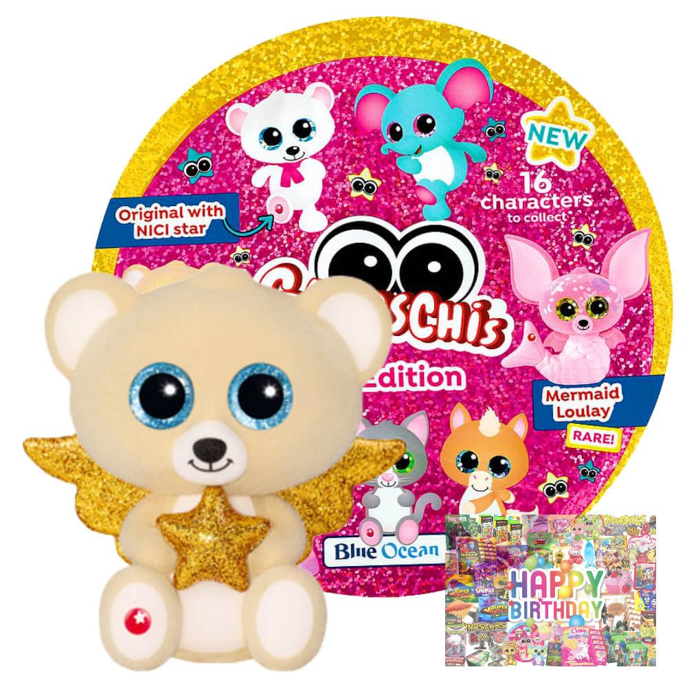 Bundle mit Blue Ocean Glubschis Sammelfigur Stern Serie 5 - Glubschi Glitzer - Figur Glowy Bombo - E