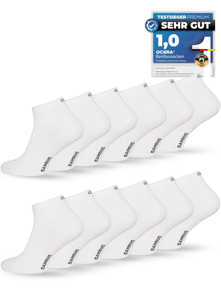 BAMBUS Kurzschaft Socken, 6 oder 12 Paar atmungsaktive Sneaker Socken aus nachhaltigen Bambusfasern