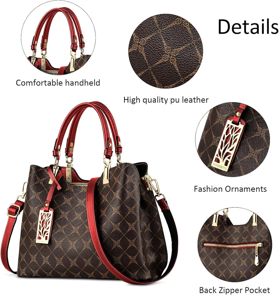 DIRRONA Damen Handtasche Mittel Schultertasche Casual Umhängetasche PU Leder Tasche Shopper Party To