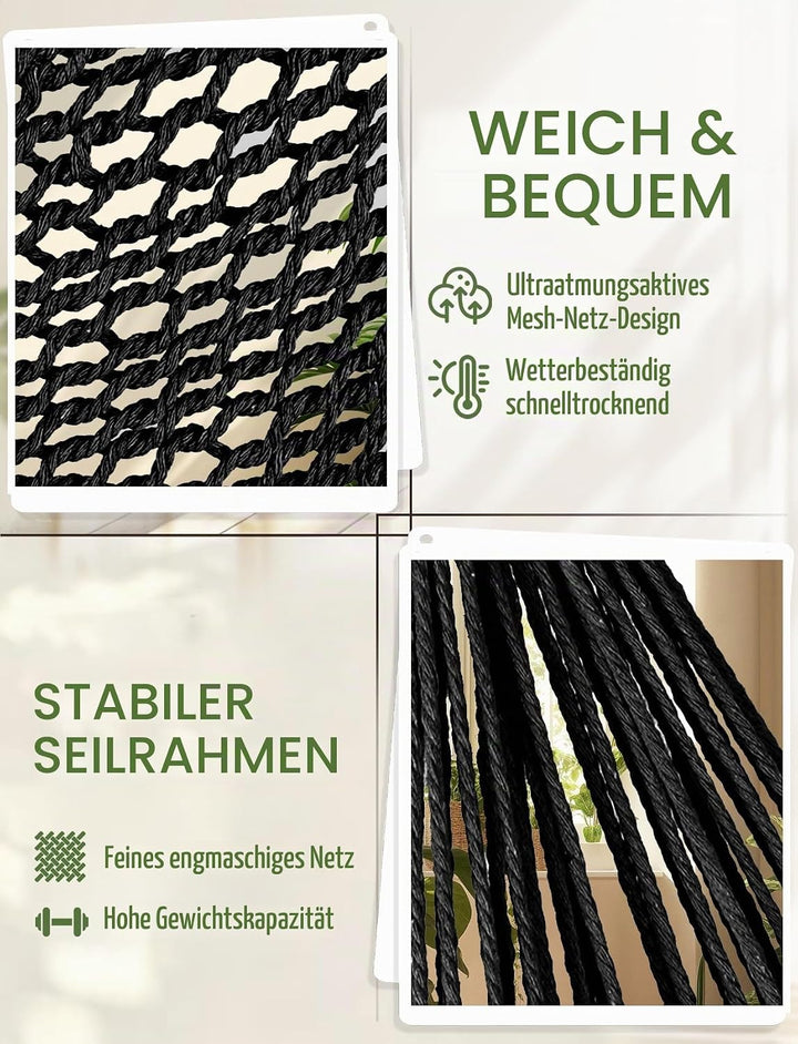 Chihee Hängesessel Grosse Hängematte Stuhl Weich gesponnene Baumwolle Seil Weben Stuhl,Starke Spreiz