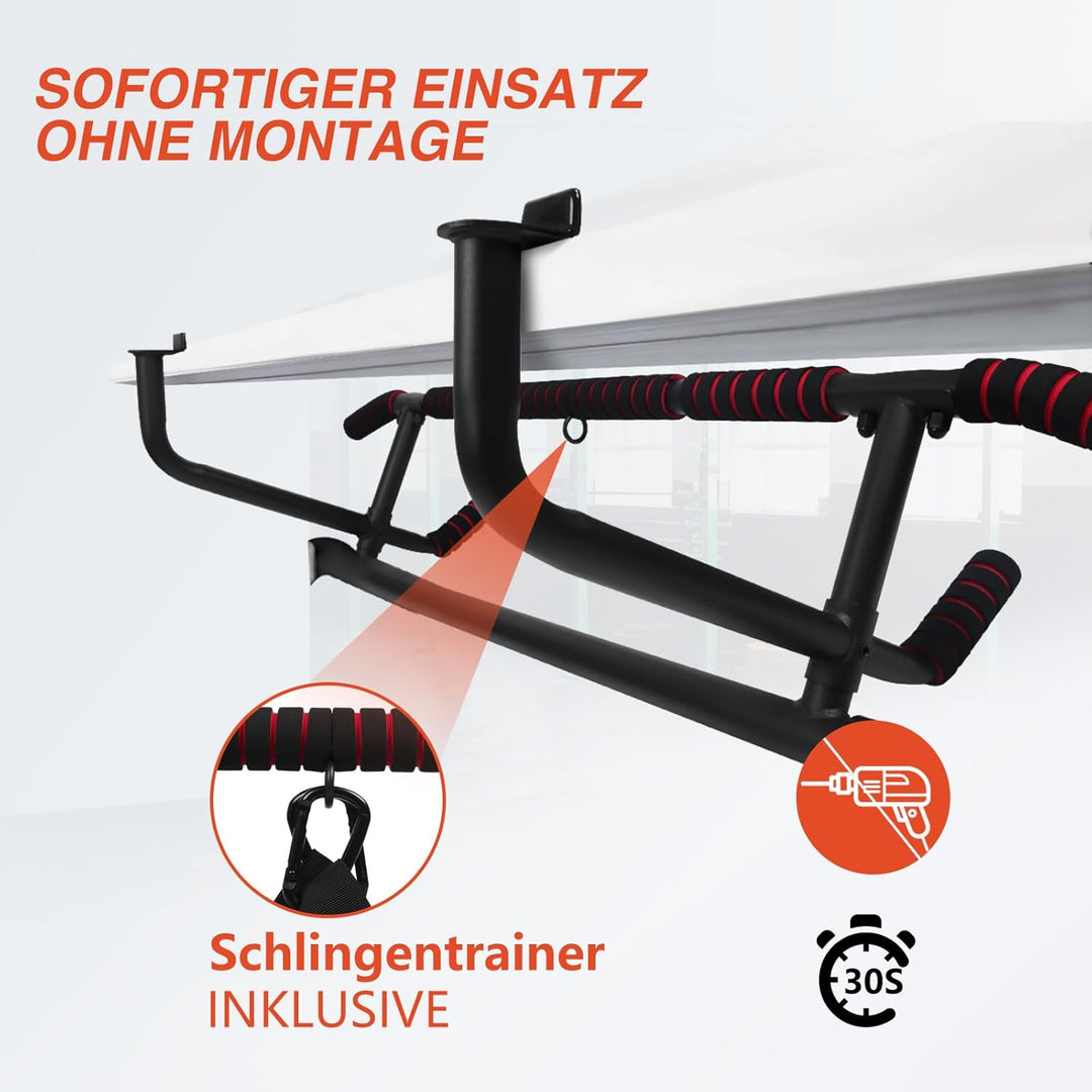 DH FitLife Klimmzugstange Türrahmen ohne Schrauben | Pull up bar Doorway | Reckstange Turnstange Tür