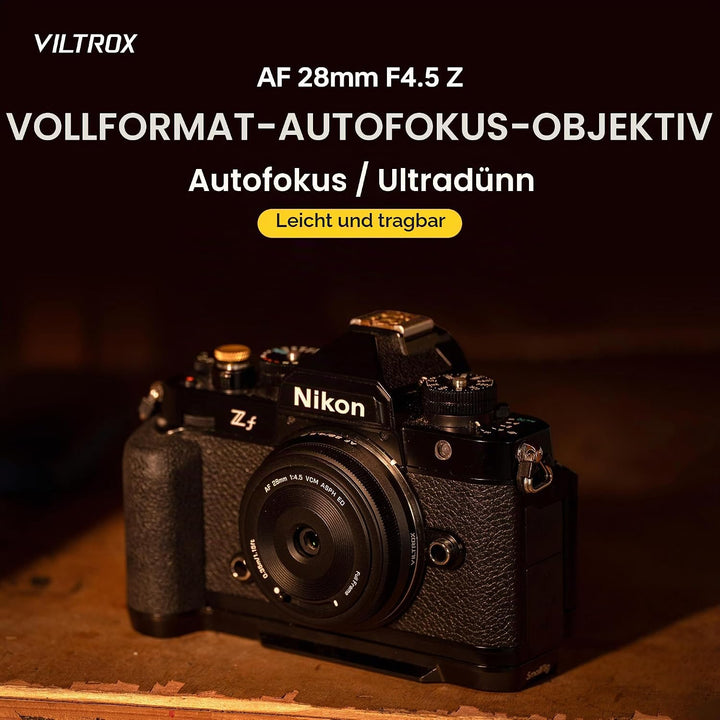 VILTROX AF 28mm F4.5 f/4.5 Pancake-Objektiv für Nikon Z-Mount, Weitwinkel-Vollformat-Autofokus-Objek